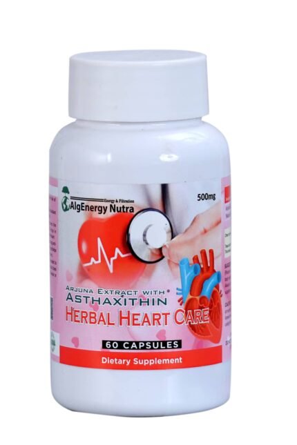 Nutra Herbal Heart Care Arjuna Extract With Asthaxithin Rejuvenator Ayurvedic for health - 60 Capsules
