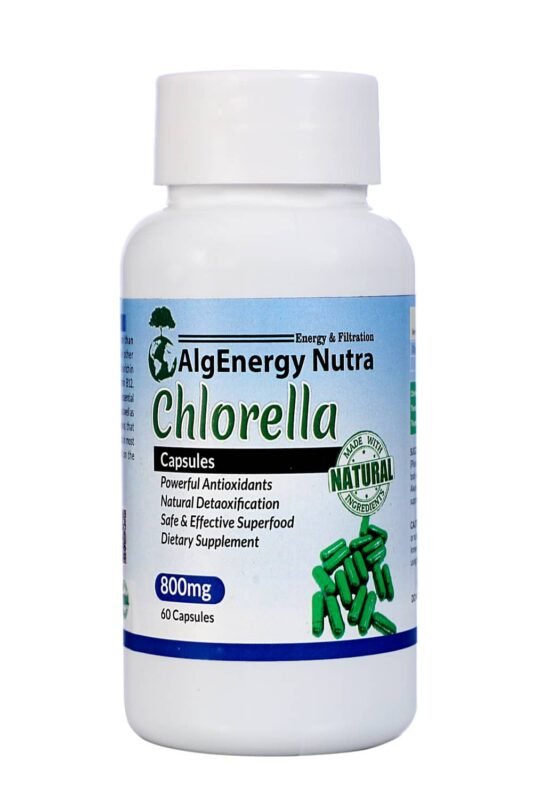 Chlorella Capsules 100% Pure & Organic Superfood Supplement 800 mg - 60 Capsules